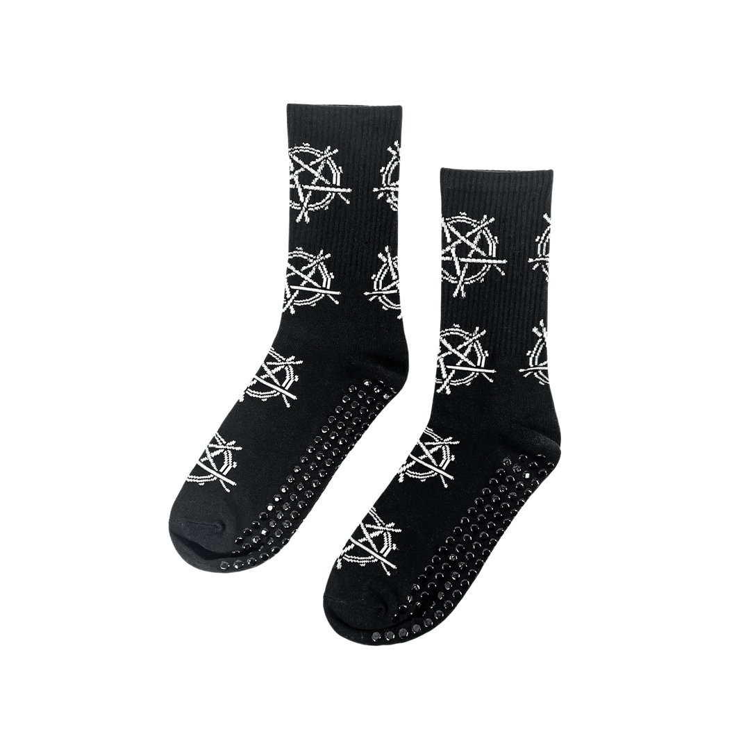 STICKAGRAM GRIPPY BLACK SOCKS