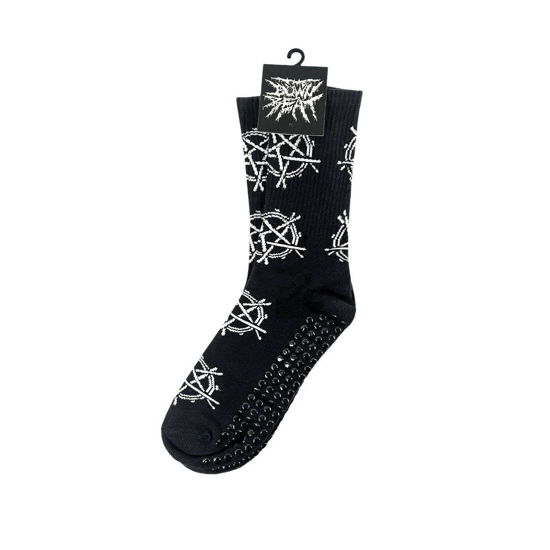 STICKAGRAM GRIPPY BLACK SOCKS